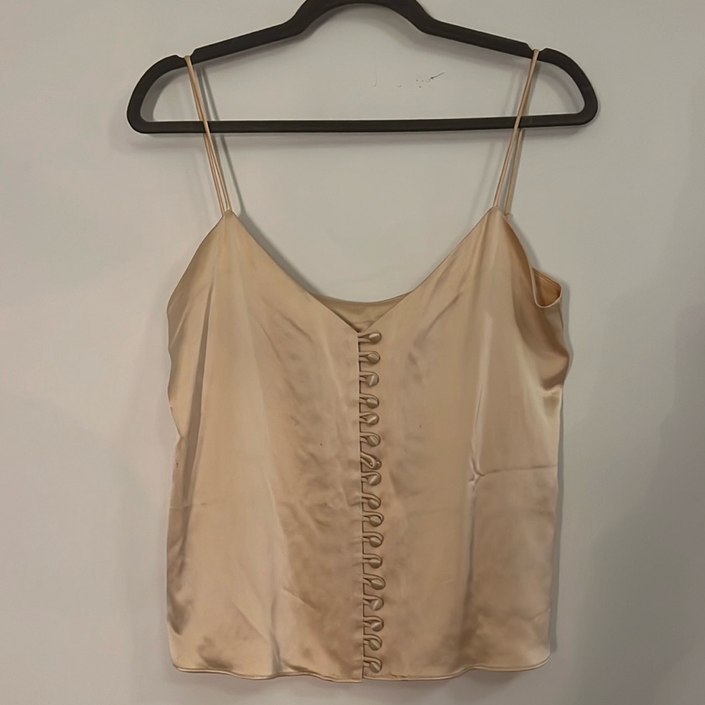 AREYOUAMI Kaede silk charmeuse cami top S in champagne rose gold